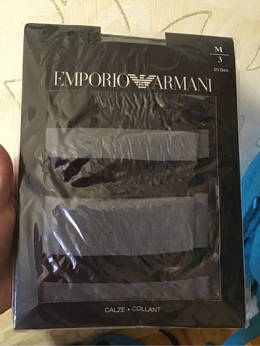 Колготи колготки полоска чорні сірі emporio armani