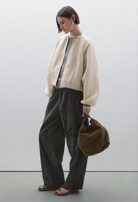 Лляно-Шовковий бомбер Massimo dutti