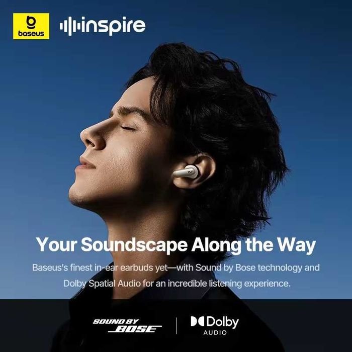 Навушники Baseus Inspire XP1 Dolby Audio ANC BT6.1 Sound by Bose White