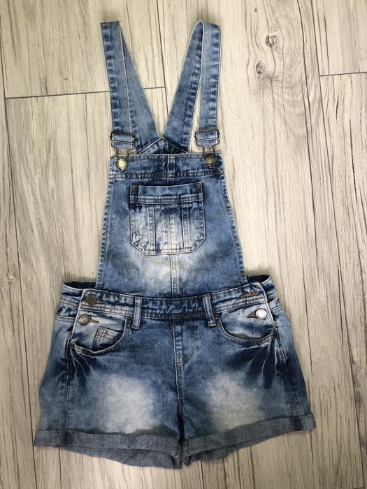 spodenki na szelkach ogrodniczki New Look