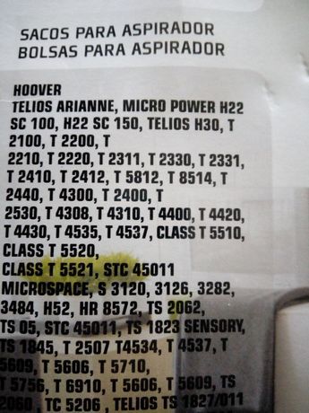 Saco de aspirador Hoover