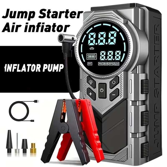 Пуско-зарядний Бустер з компресором 5-в-1 ABUDODO 5000A, 20000 mAh