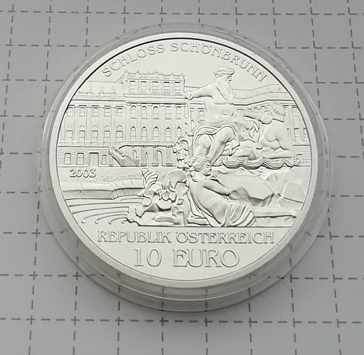 Австрія 10 євро 2003р. Палац Шенбрунн. СРІБЛО. ПРУФ.