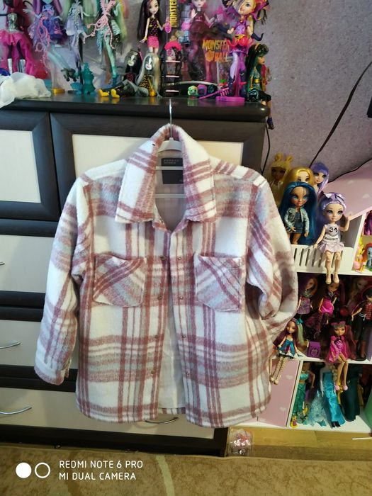 Рубашка в клетку теплая женская одежда 44-46размер