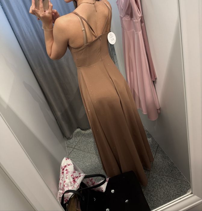 Sukienka długa cappucino