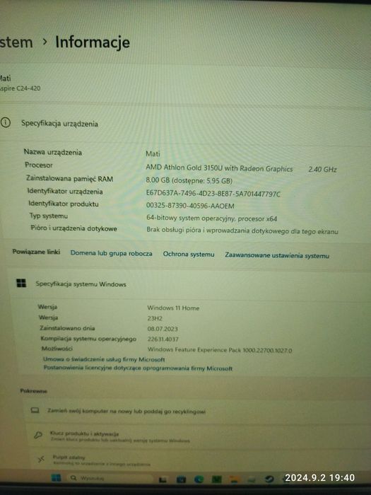 Komputer stacjonarny all in one