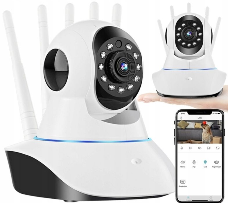 Elektroniczna Niania KAMERA szpiegowska WiFi Monitoring Obrotowa 5 ant