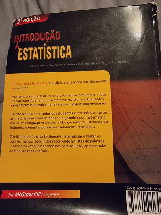Livro Introdução à Estatística de Bento Murteira e outros