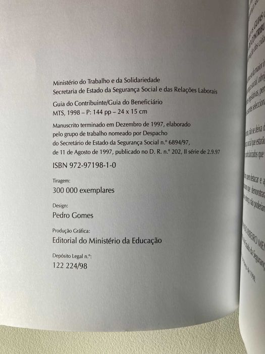 Guia do Contribuinte / Beneficiário da Segurança Social