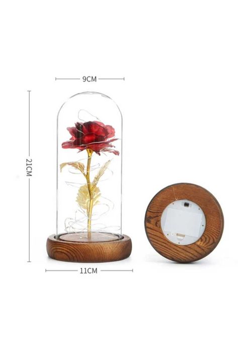 Wieczna ROŻA w szkle LED Walentynki