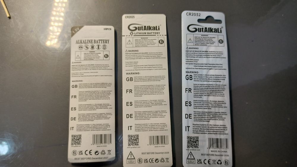 Батарейки CR2032, LR44, CR2025, LR1130