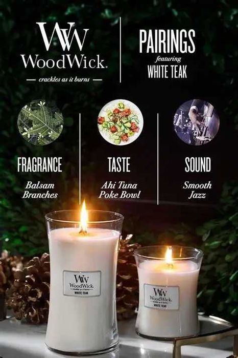 Розпродаж! Велика Ароматична свічка WoodWick White Teak 609 грам