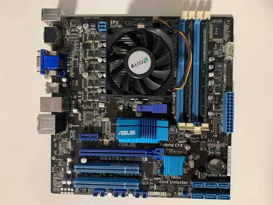 Комплект AM3+ AMD FX 8300,ASUS m5a78l-m,16gb ddr3