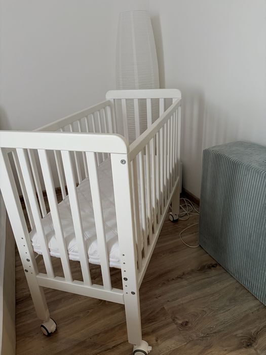 Mini Łóżeczko dostawka na kółkach woodies side crib 90x40