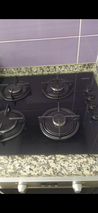 Placa vidro cerâmica gás Zanussi 58 cm - 4 bicos