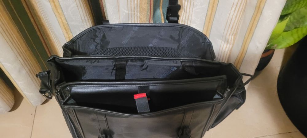 Mala de professor em pele genuína para tranporte de documentos e port