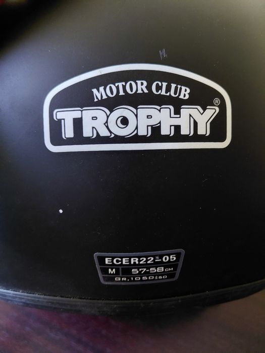 Capacete Jet Motor Club Trophy Preto Mate - Tam. M (Como Novo)