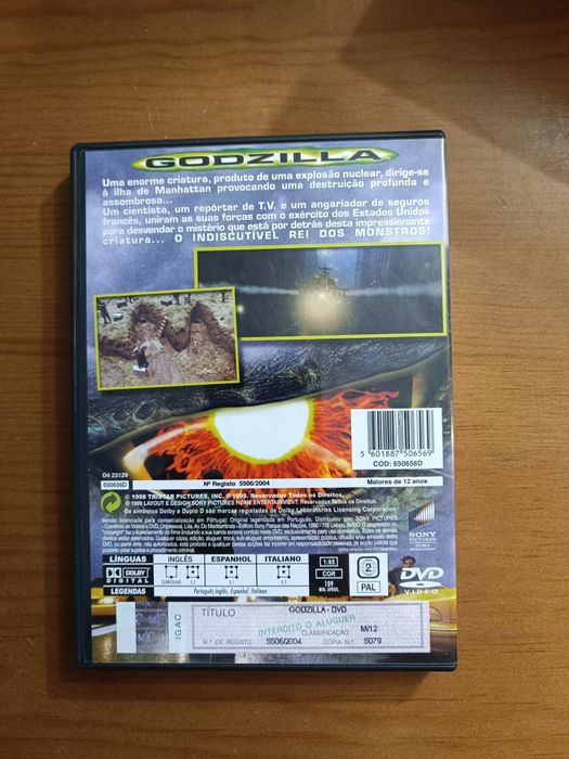 DVD do filme "Godzilla" (portes grátis)