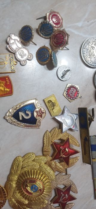 Значки, марки, СССР пряжки монеты