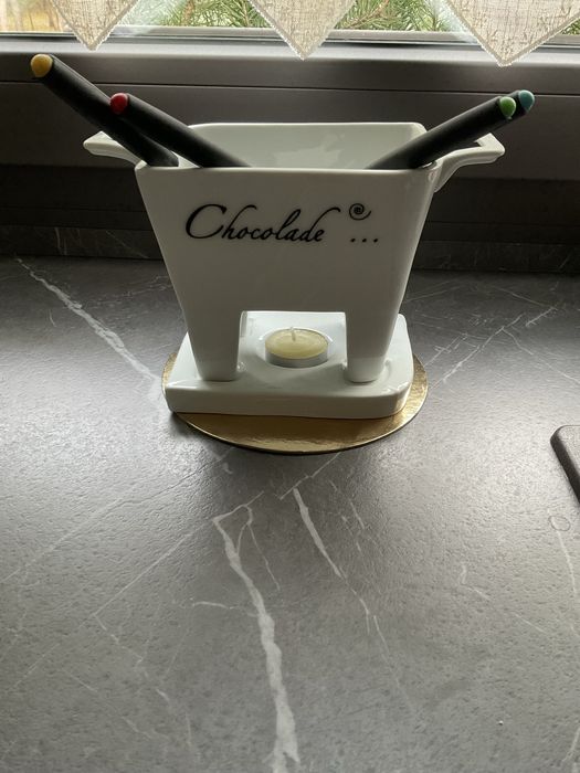 Zestaw do fondue czekoladowego + widelczyki - nowy
