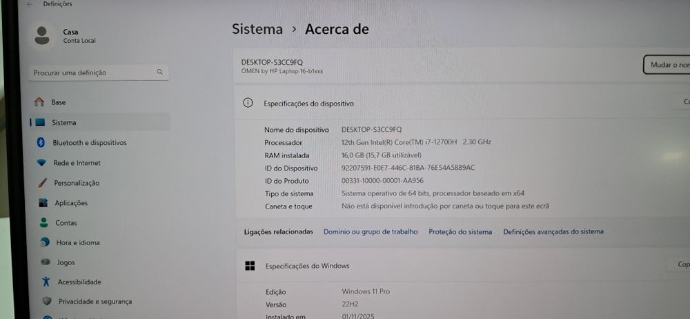 Portatil Gaming HP Omen 16-b1016ns i7-12700H/16GB/1TB SSD/RTX 3060 6GB