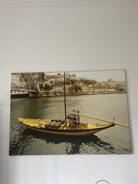 Quadro tela Barco Douro amarelo