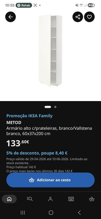 2 armários altos ikea 80cm largura × 200cm altura