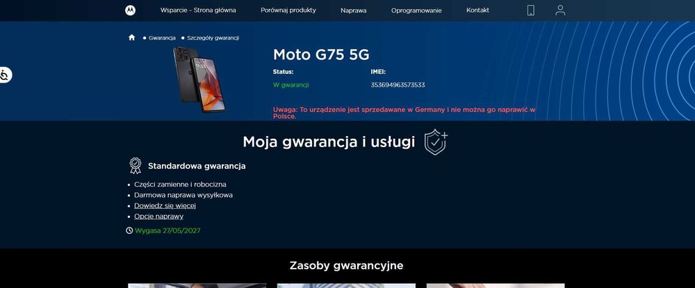 Jak Nowa | Motorola G75 5G 8/256GB | Zielony | Android 16 | VoLTE | Dodatki