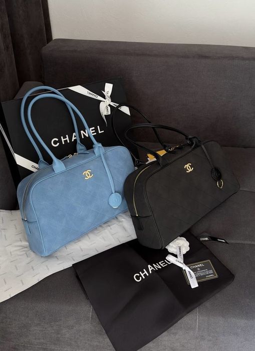 Сумка Chanel Large Bowling Bag замшева