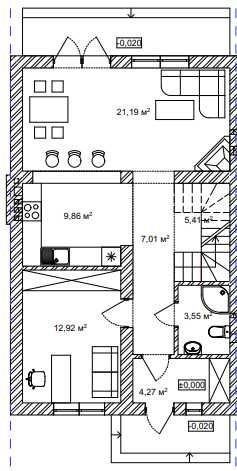 Двоповерховий котедж, 4 кімнати