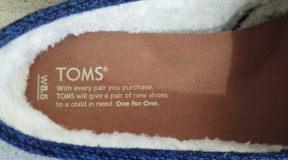 Мокасини утеплені Toms еспадрильї тапки теплі сліпони тапочки 38,5, 39