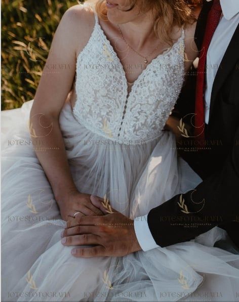 Suknia ślubna kremowa ecru rozmiar S