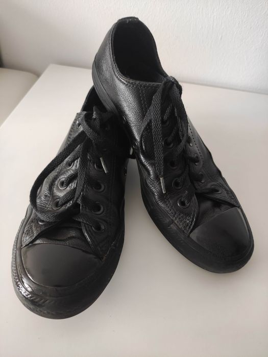 Czarne skórzane trampki Converse all star size 6 unisex