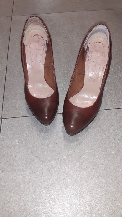 Czółenka skóra brąz