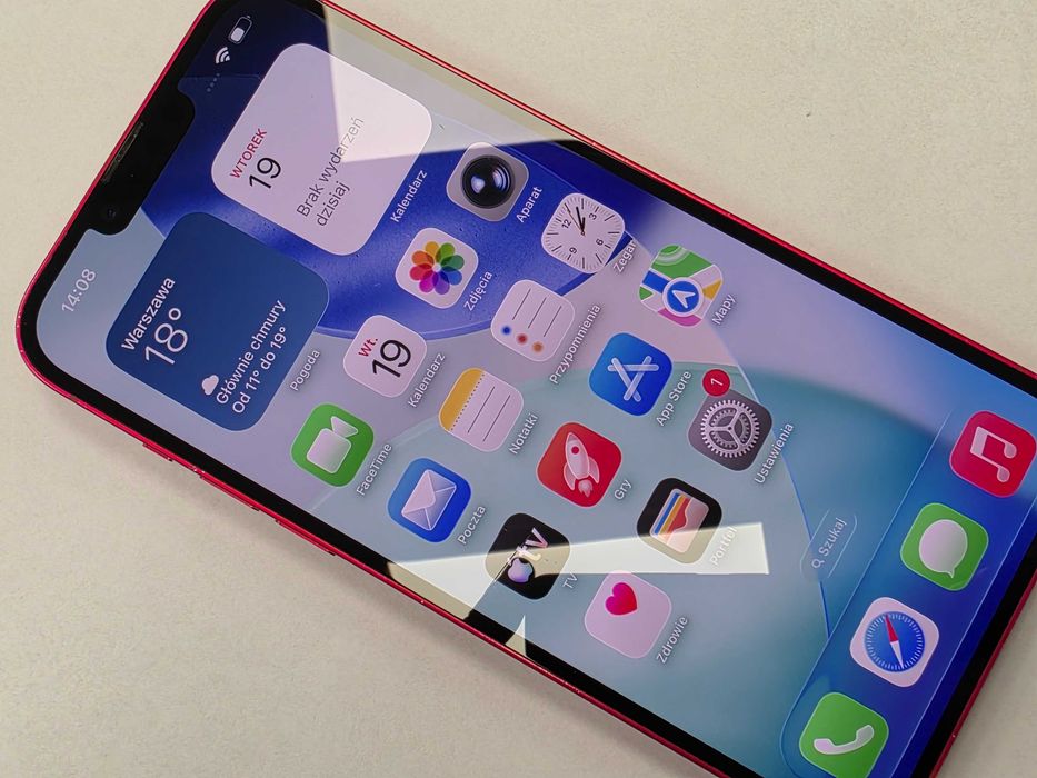 iPhone 14+ Plus 128GB/ Red/ Czerwony/ BAT 81%/ Grade B do C/ + ładowarka/ technicznie OK