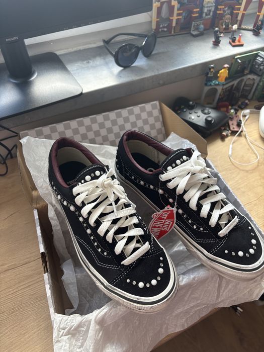 Vans Style 36 Pearl Studs Black Burgundy - Nowe Edycja Limitowana