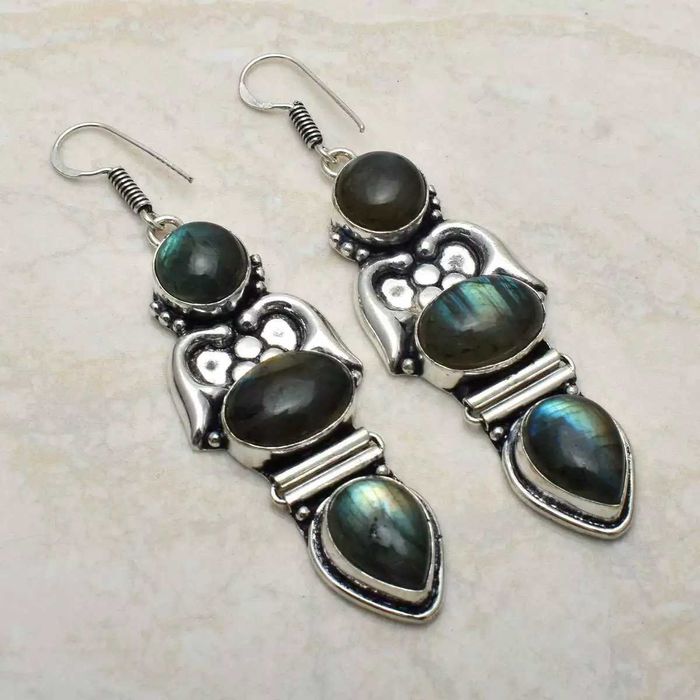 Kolczyki _Labradoryt_Indie_handmade_