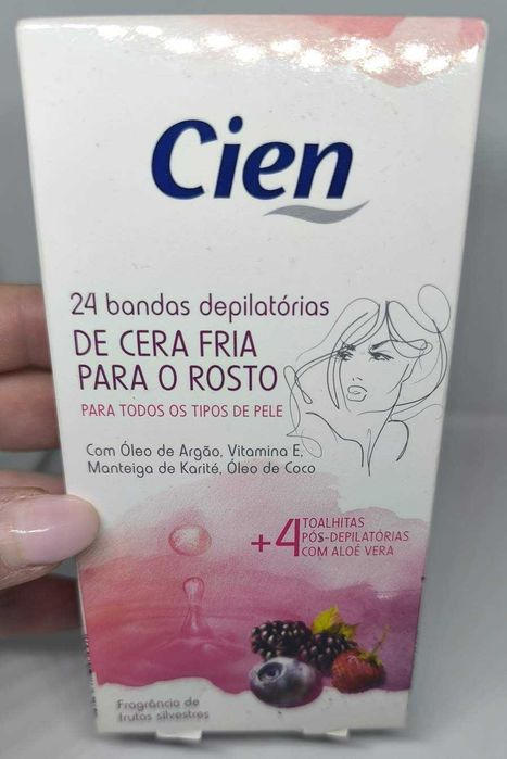 Bandas de Cera Fria para Rosto Cien