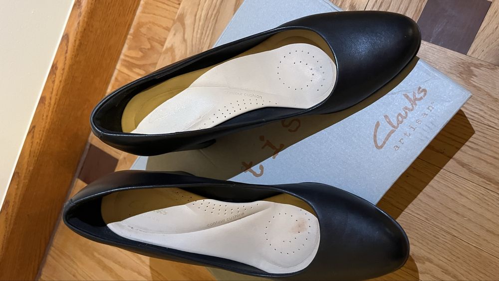 Czółenka czarne skórzane