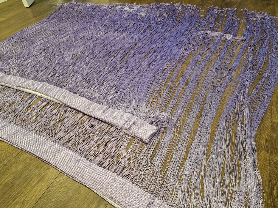 Zestaw dwóch firan makaronów 290x160 fiolet glamour
