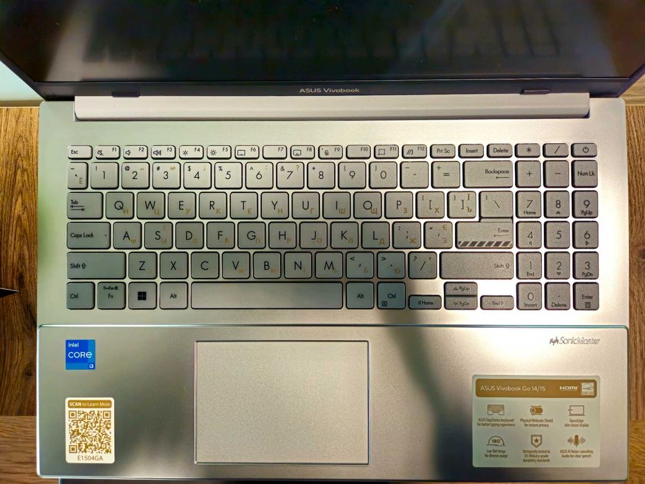 Ноутбук Asus VivoBook Е1504GA (15.6/FHD/IPS/Intel Core i3 N305/RAM 8GB/SSD 128GB/Intel UHD Graphics/Type-C Charge)