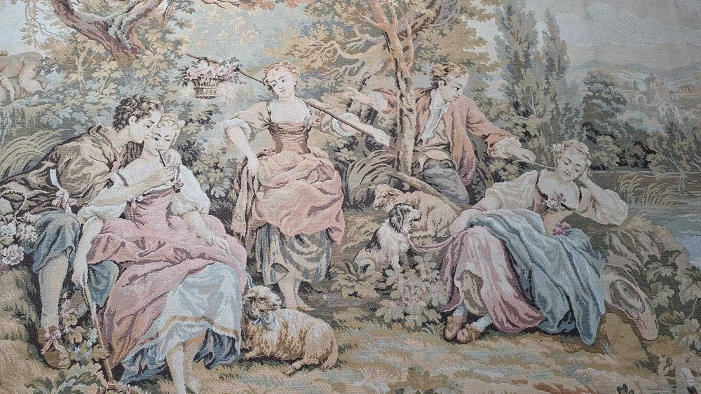 Magnífica Tapeçaria de Parede Grande (Estilo Aubusson) (1.64 x 2.94 m)