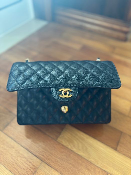 Chanel Classic Flap Medium 11.12 Preta Full Set