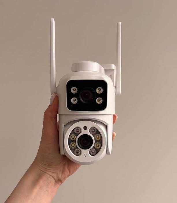 Wifi Камера відеоспостереження подвійна вулична поворотна iCsee Q13