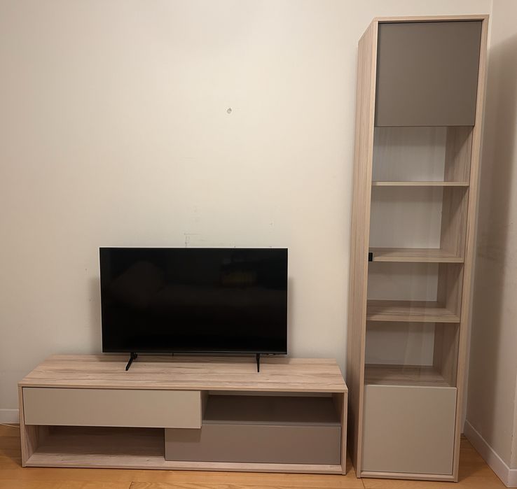 Komplet 4 mebli VOX 3D – komoda, witryna, regał, szafka RTV