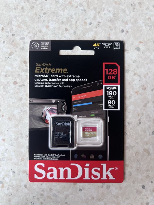 Карта памʼяті Sandisk Extreme Pro 128 Gb microSDXC 190MB/s UHS-1