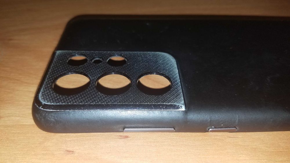 Etui skórzane do Samsung S21 Ultra 5G case czarne plecki aluminium