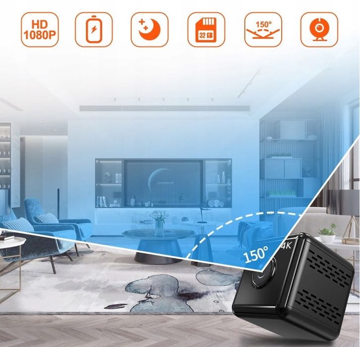 Mini Kamera Szpiegowska 4K z Detekcją Ruchu WiFi