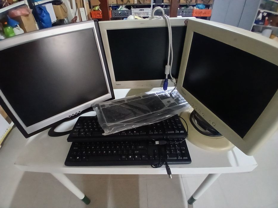 Monitores e teclados