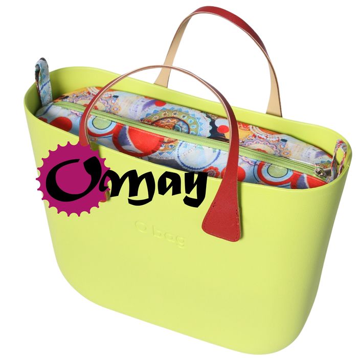 Lekki organizer do OBAG STANDARD abstrakcja zielony limonkowy OMAY
